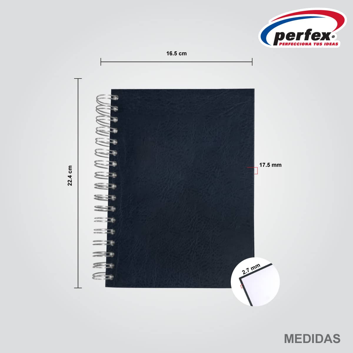 Kit Escolar Cuaderno Personalizado de Pasta Dura (azul) - PERFEX
