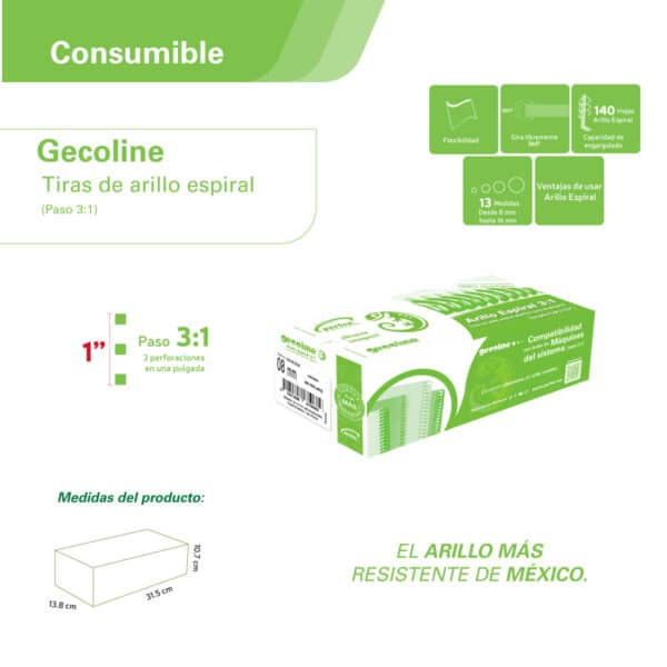 Caja Arillo Espiral 3:1 Gecoline "42mm" Negro (350 hojas) - Image 4