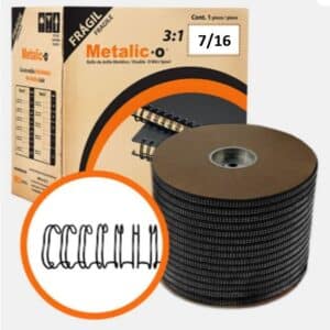 Bobina Arillo Metálico Negro 7/16″ (Paso 3:1)