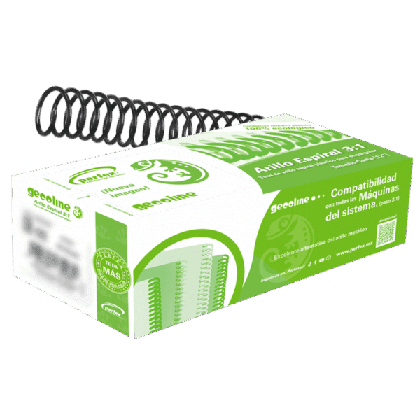 Caja Arillo Espiral 3:1 Gecoline "42mm" Negro (350 hojas)