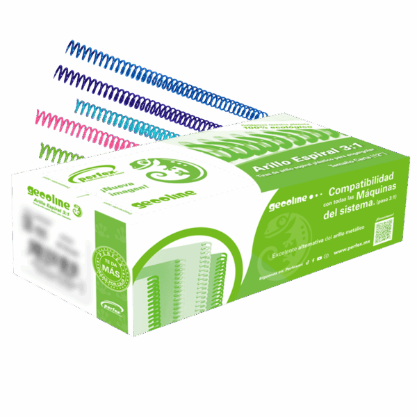 Caja Arillo Espiral 3:1 Gecoline "28mm" Multicolor (240 hojas)