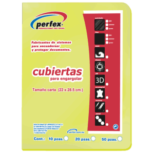 Cubierta Liso-Espejo Fluorescente 14P Carta Amarillo (50pzas)