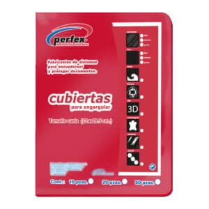 Perfex Cubierta Premium Para Encuadernar Liso Rojo T/c 50 Pzas.